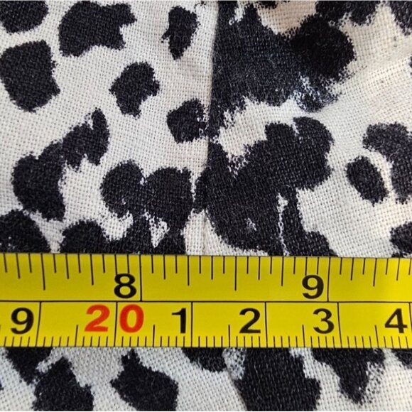 J. Crew Womens 6 Black Cream Linen Blend Printed Scalloped Shorts‎ - Picture 7 of 10